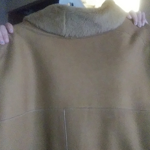 Men's Shearling/Suede soft leather car coat - Picture 5 of 8